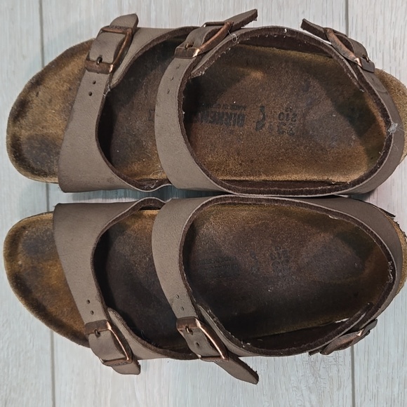 Birkenstock Girl Milano Kids Brown Sandals Slide Flats Shoes Sz 33/2 Narrow - Picture 6 of 10